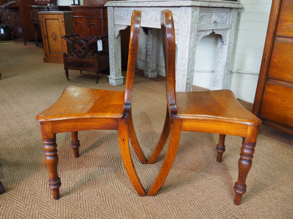 Pair of Oak hall chairs View V