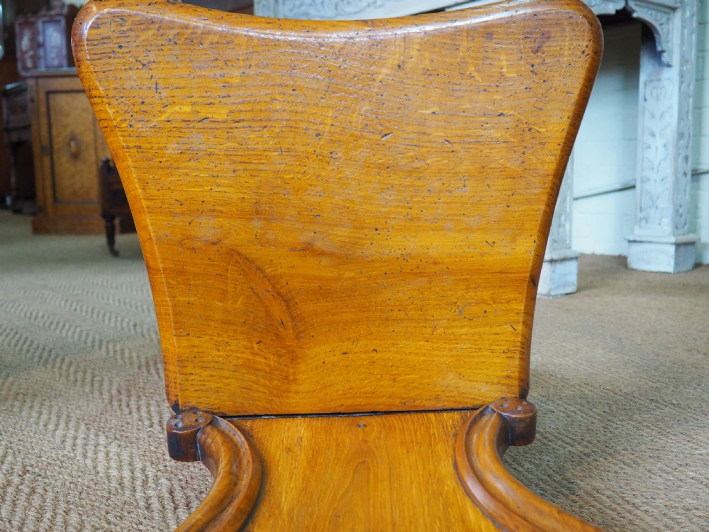 Pair of Oak hall chairs View VIII