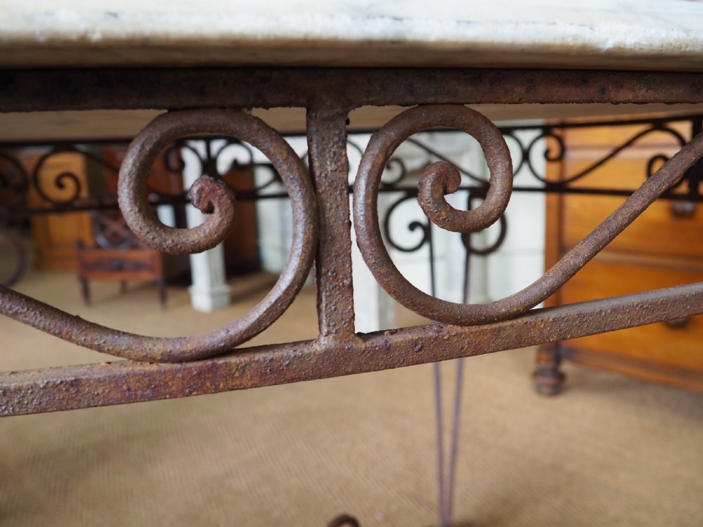 Wrought iron and marble table View III