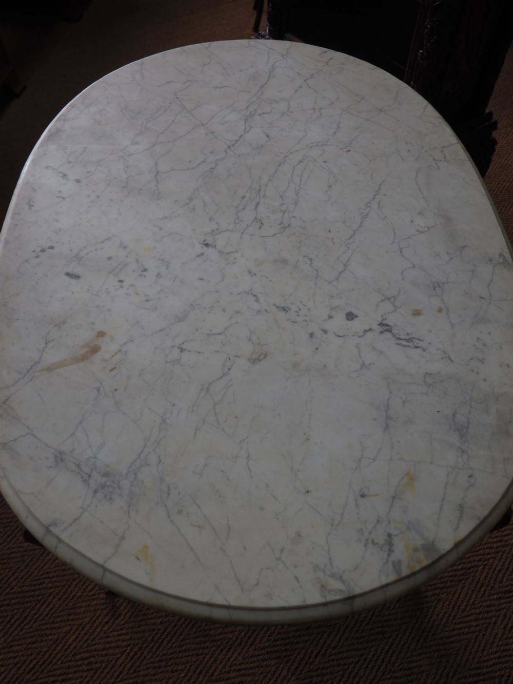 Wrought iron and marble table View IV