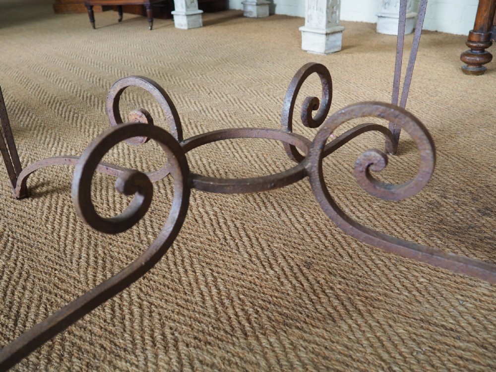 Wrought iron and marble table View V