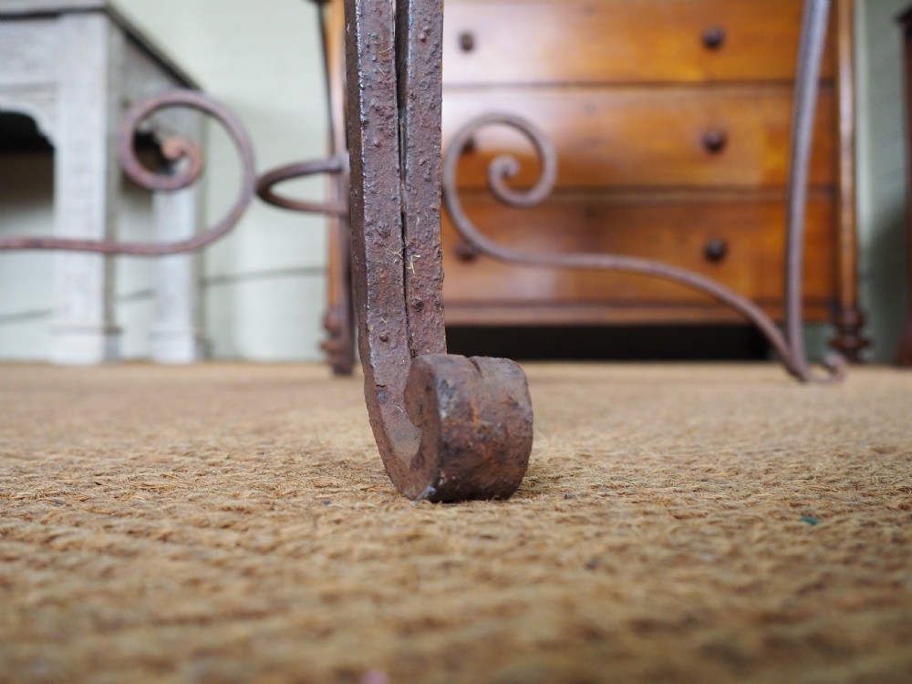 Wrought iron and marble table View VI