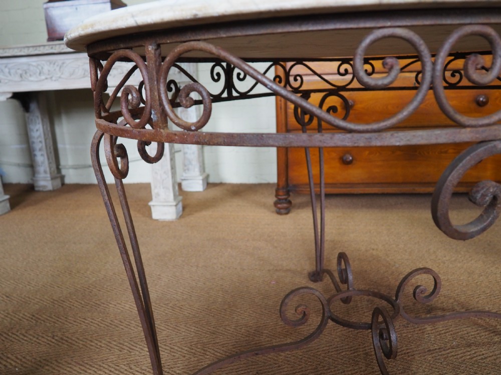 Wrought iron and marble table View VII