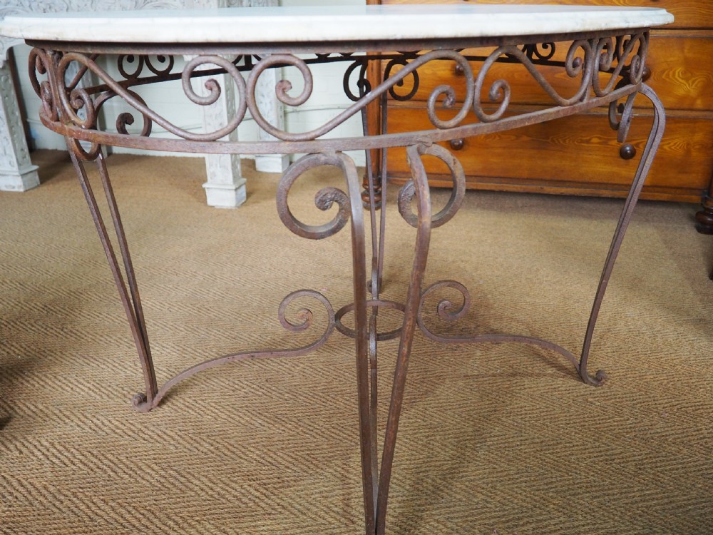 Wrought iron and marble table View VIII