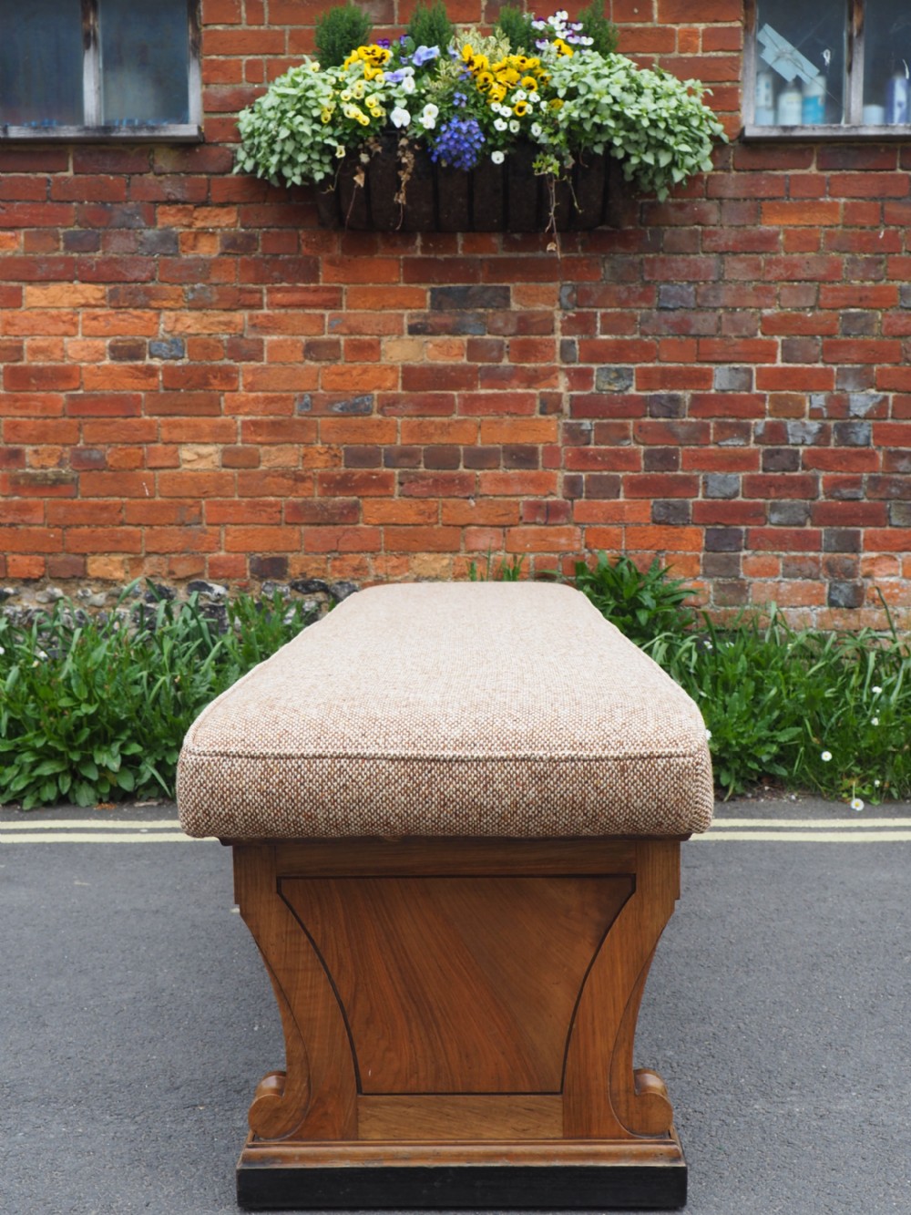 Large walnut bench View VI
