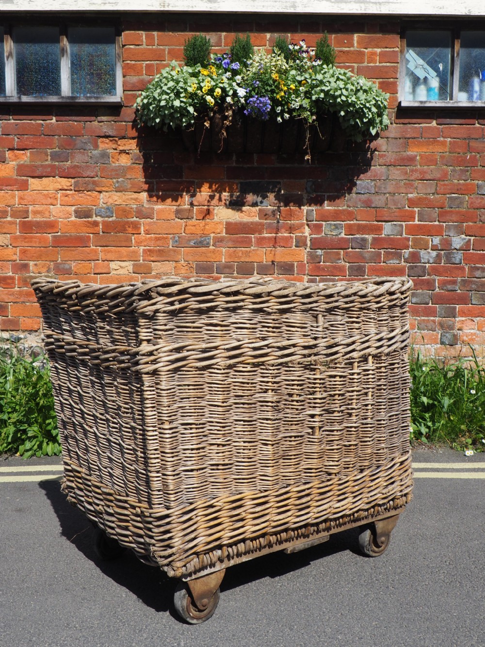 Antique wicker mill basket