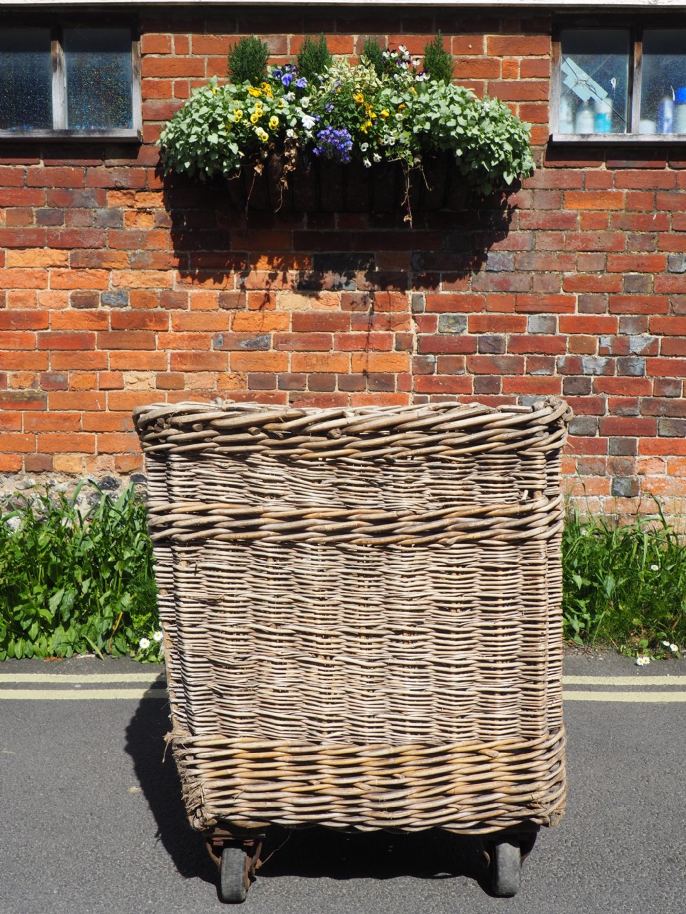Antique wicker mill basket View II