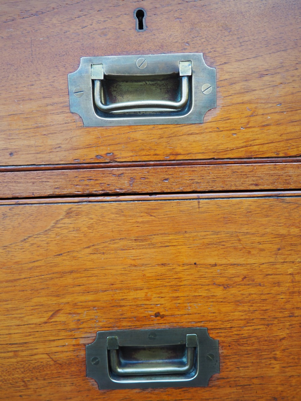 Teak military chest with cases View V
