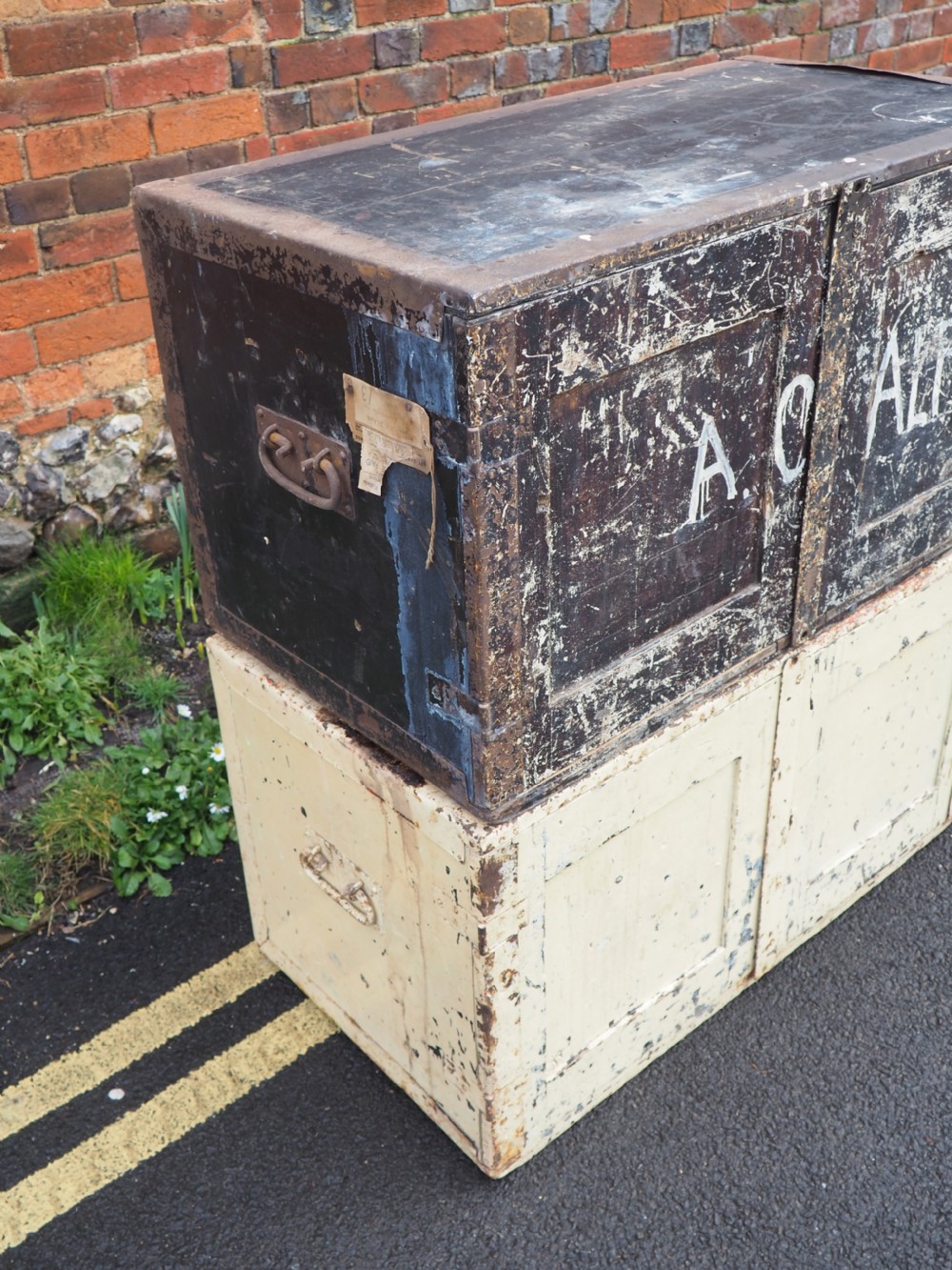 Teak military chest with cases View VI