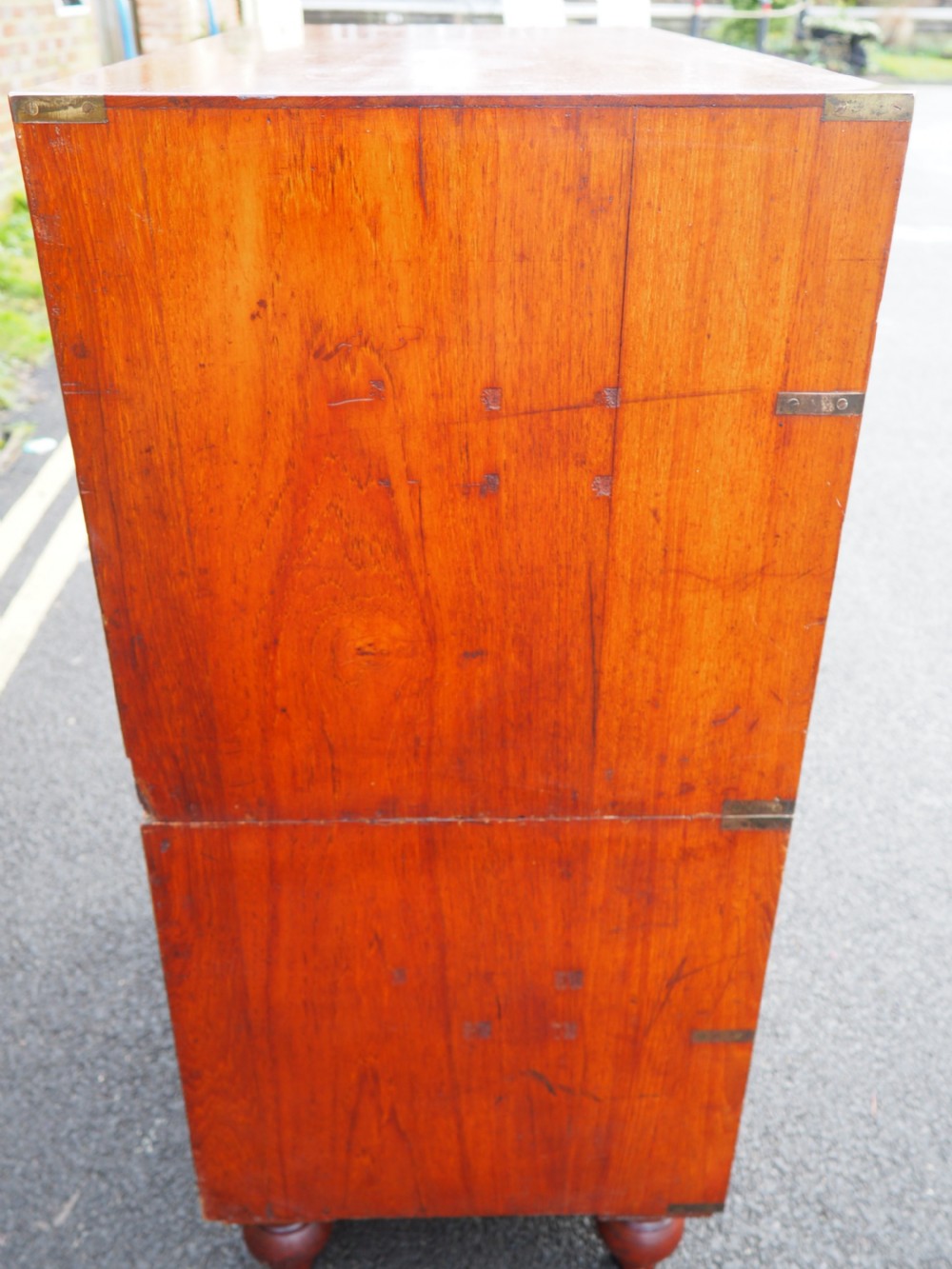 Teak military chest with cases View XII