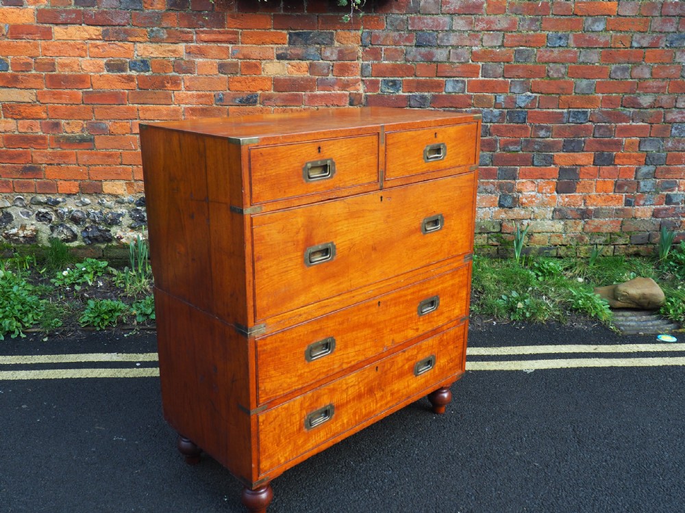 Teak military chest with cases View XVI