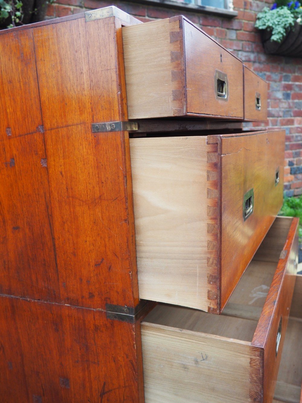 Teak military chest with cases View XIX