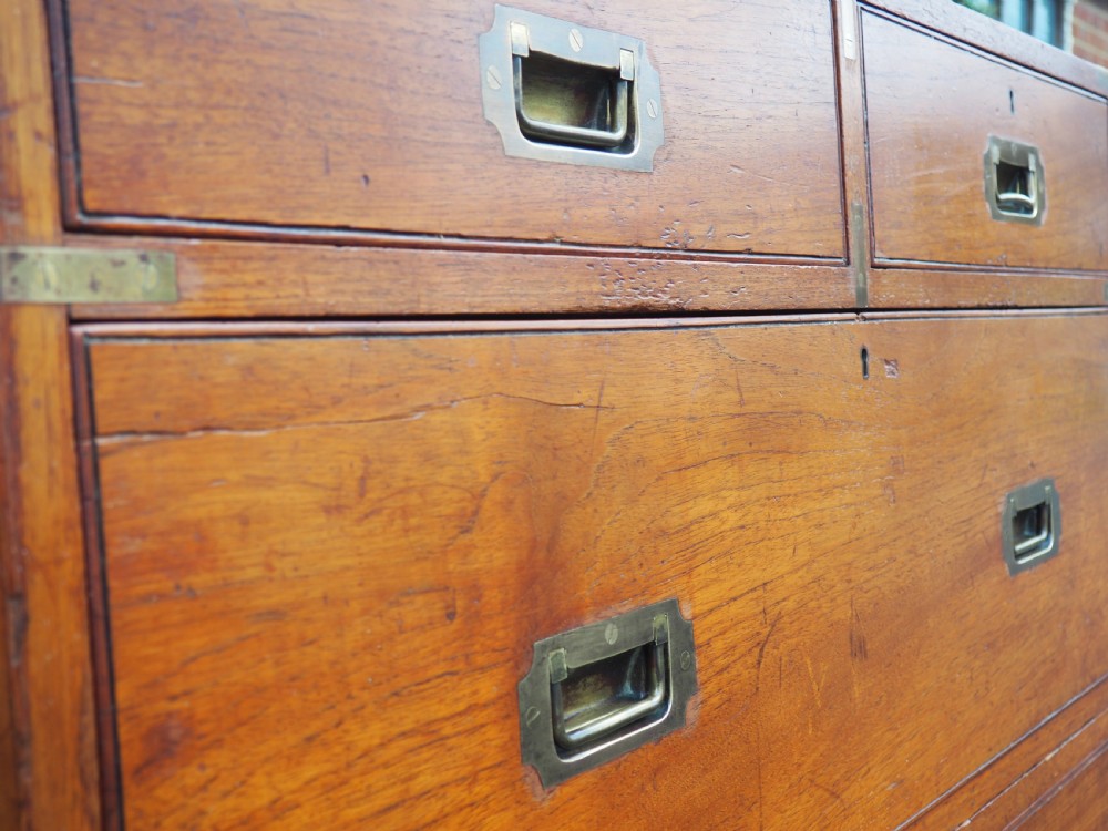 Teak military chest with cases View XXII