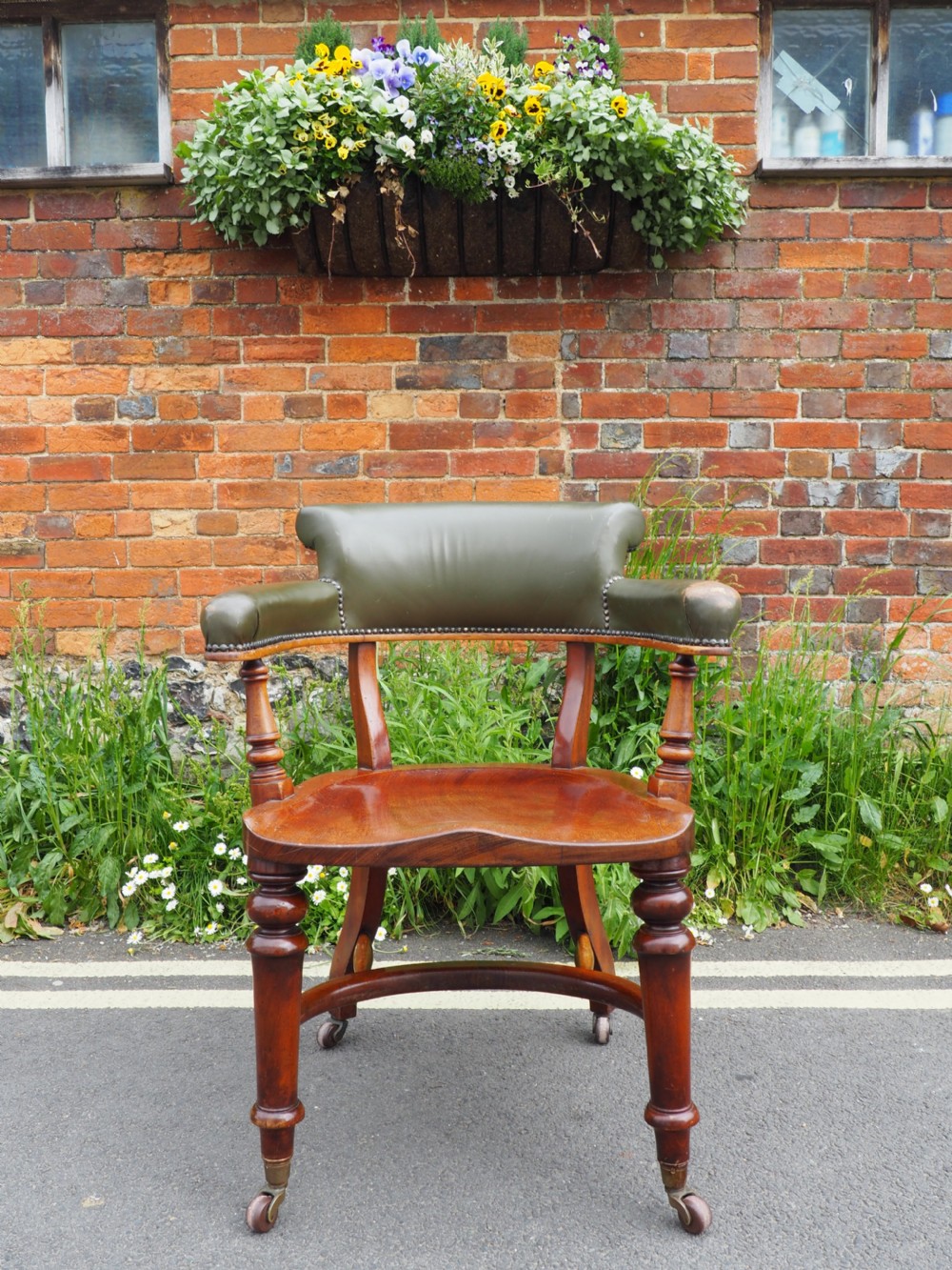 Victorian mahogany desk chair View II