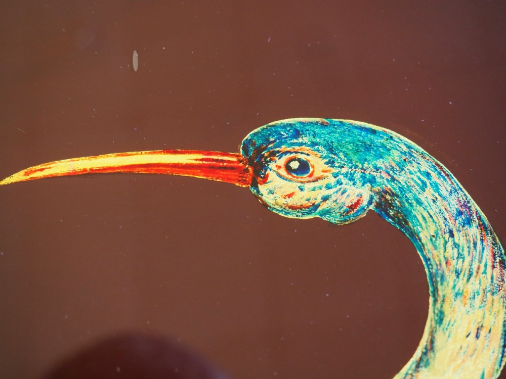 Pair of Reverse painted Cranes View IV