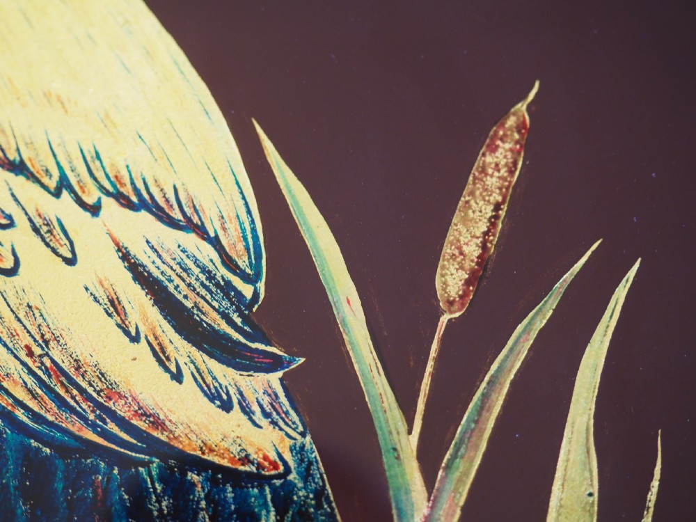Pair of Reverse painted Cranes View V