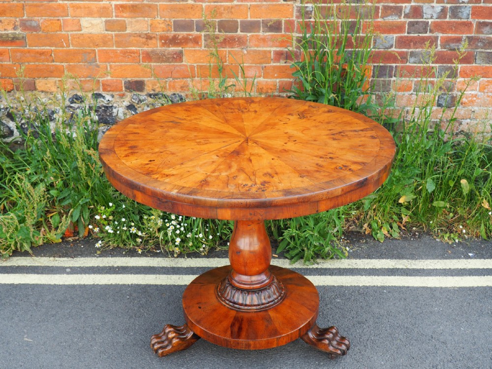 Nineteenth century Yew pedestal table View IV