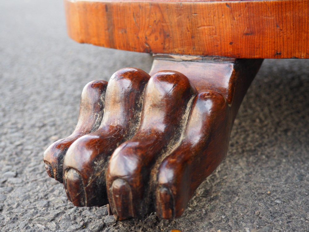 Nineteenth century Yew pedestal table View V