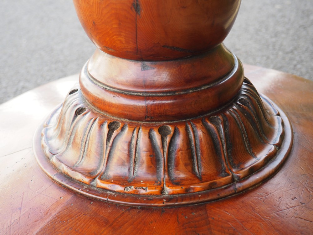 Nineteenth century Yew pedestal table View VI