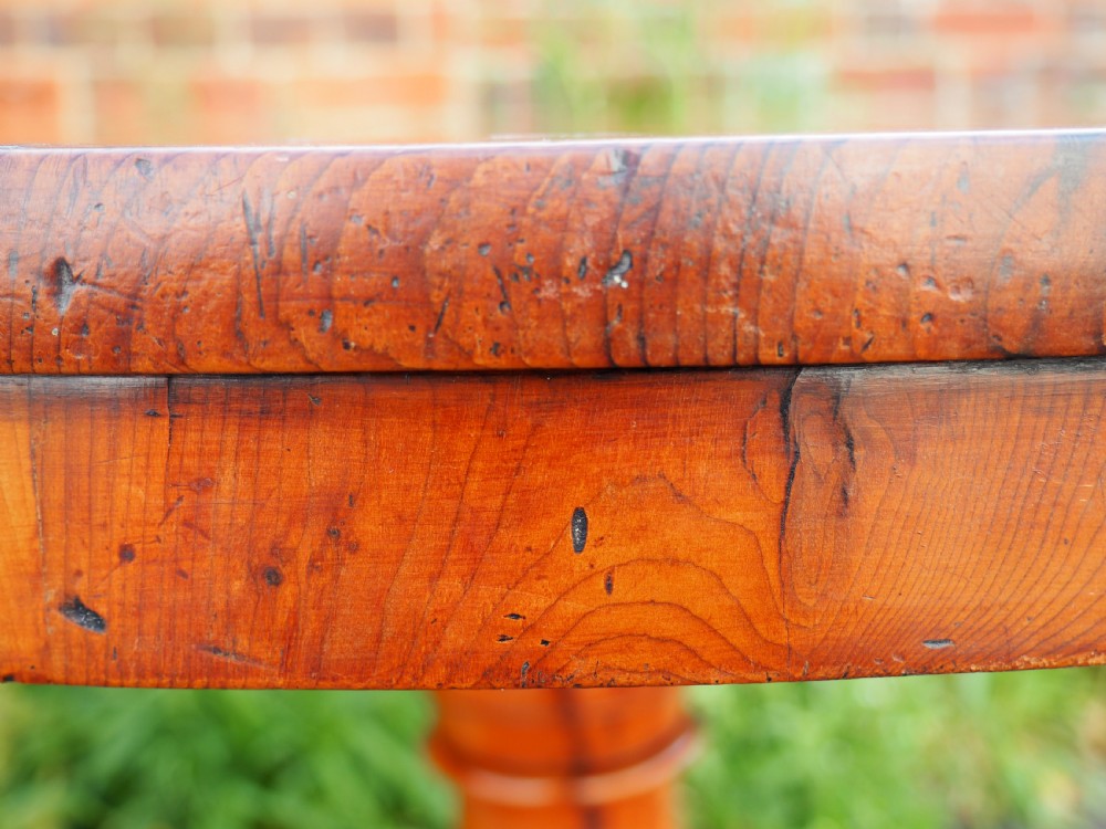 Nineteenth century Yew pedestal table View IX