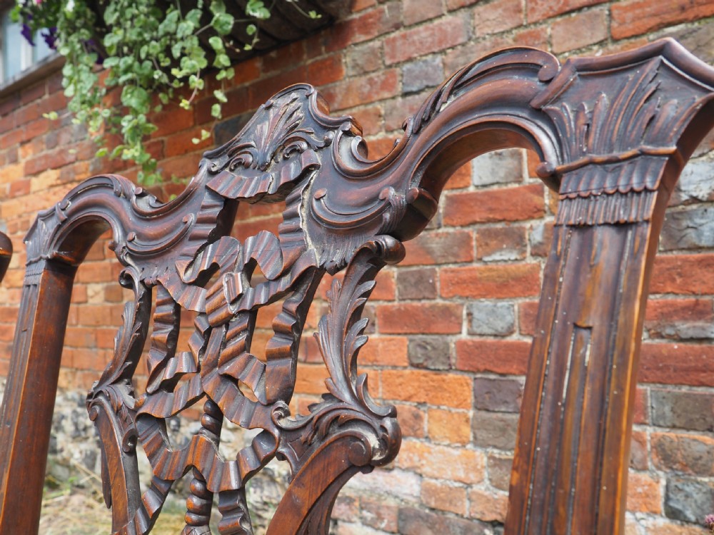 Set of six Chippendale Revival chairs View III