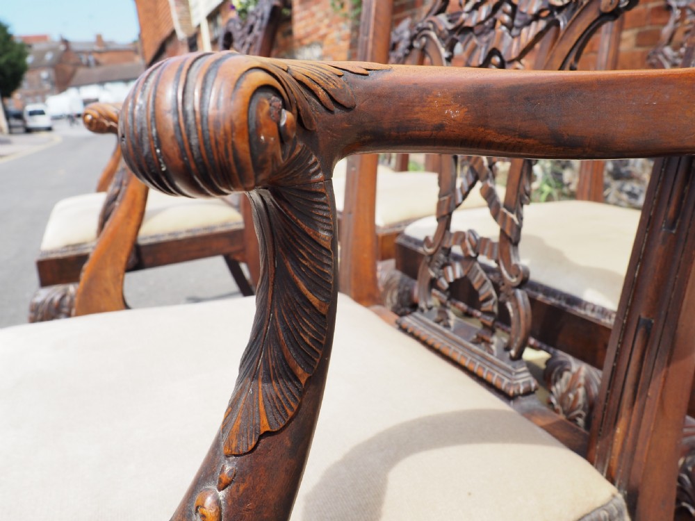 Set of six Chippendale Revival chairs View IV