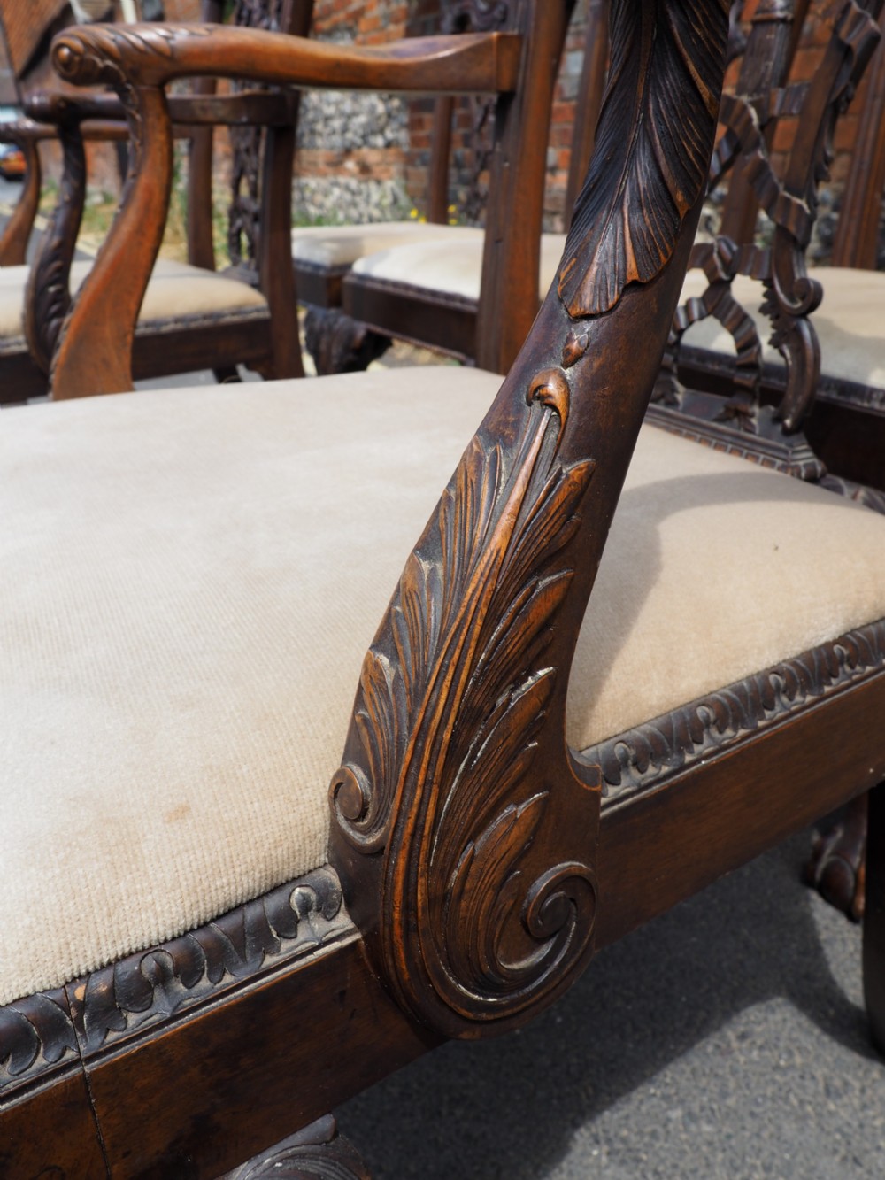 Set of six Chippendale Revival chairs View V
