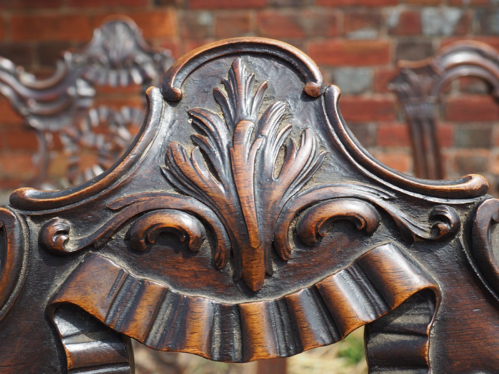 Set of six Chippendale Revival chairs View IX