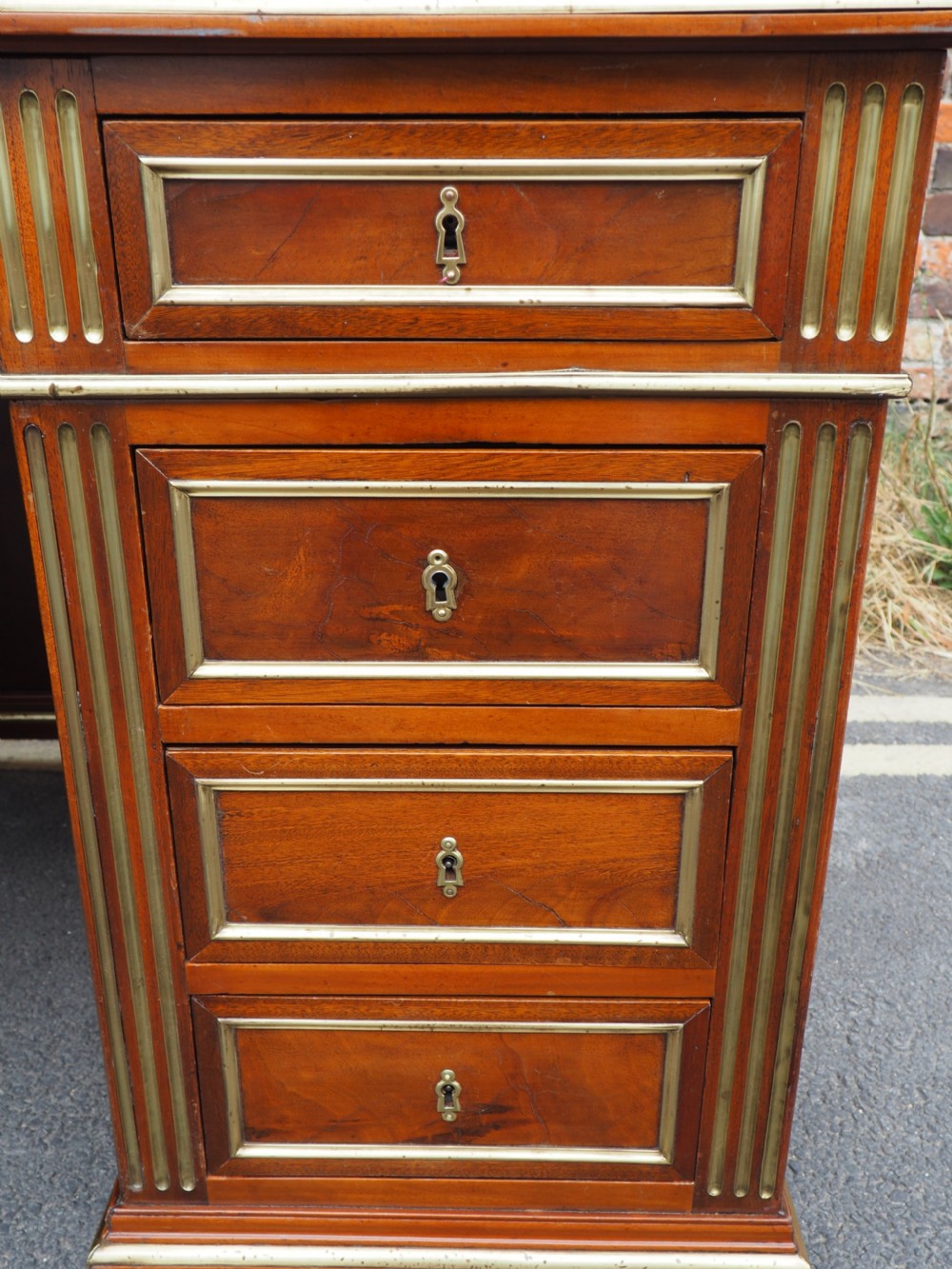 Continental Mahogany pedestal desk View II