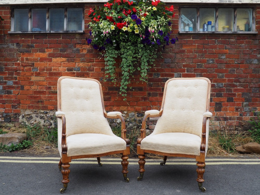 Pair of Victorian Rosewood armchairs