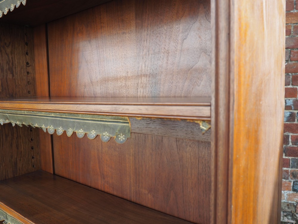 Pair of tall Walnut open Bookcases View II