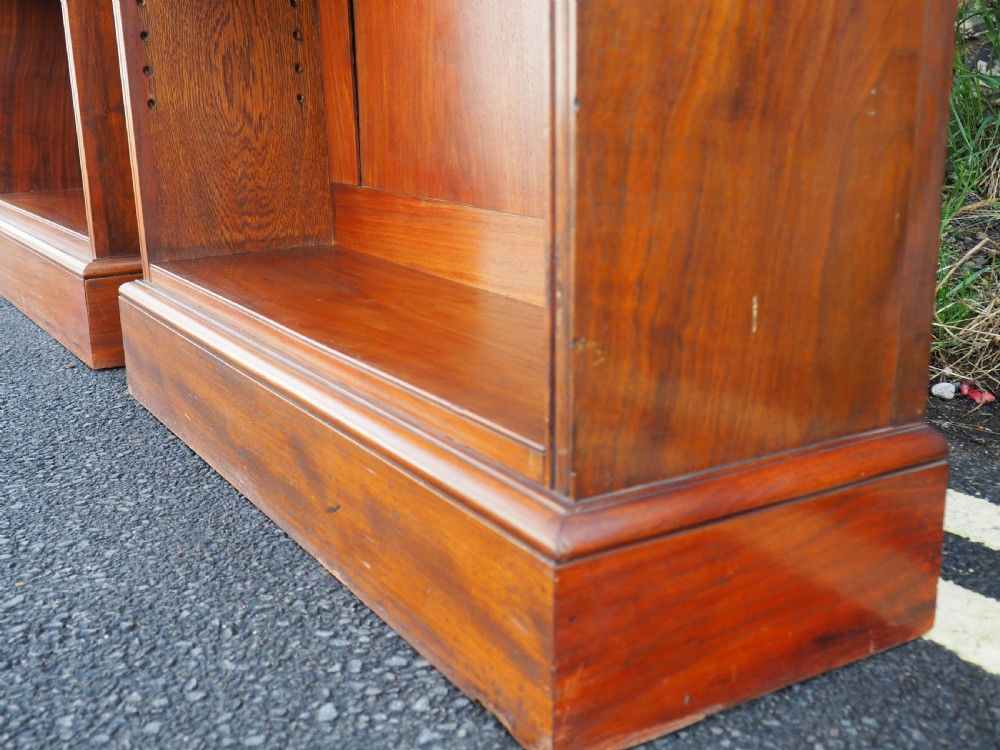 Pair of tall Walnut open Bookcases View VIII