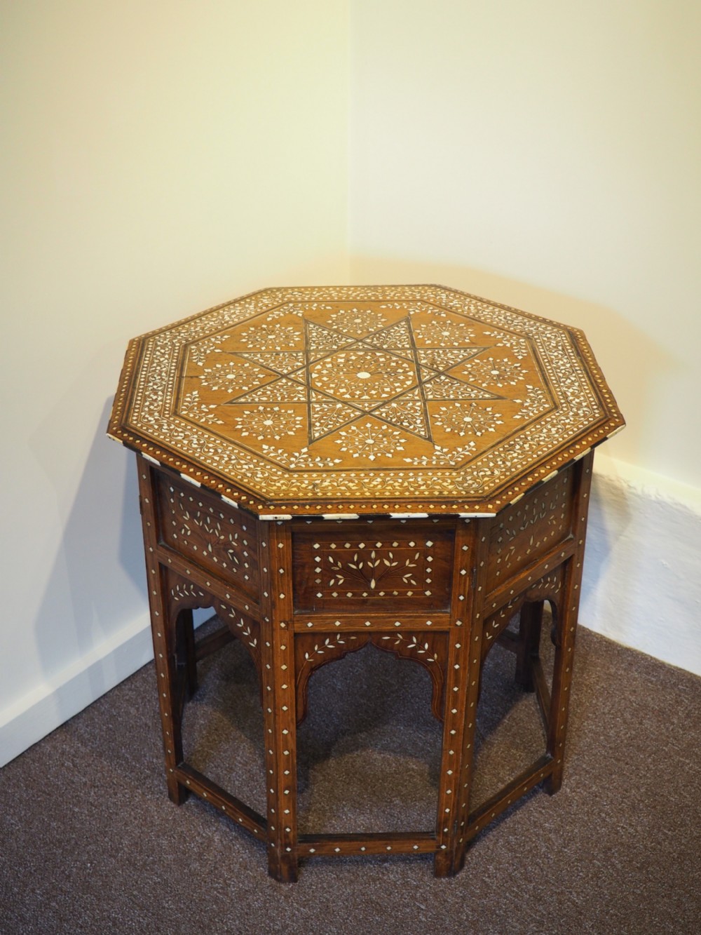 Large North Indian inlaid table from Hoshiarpur