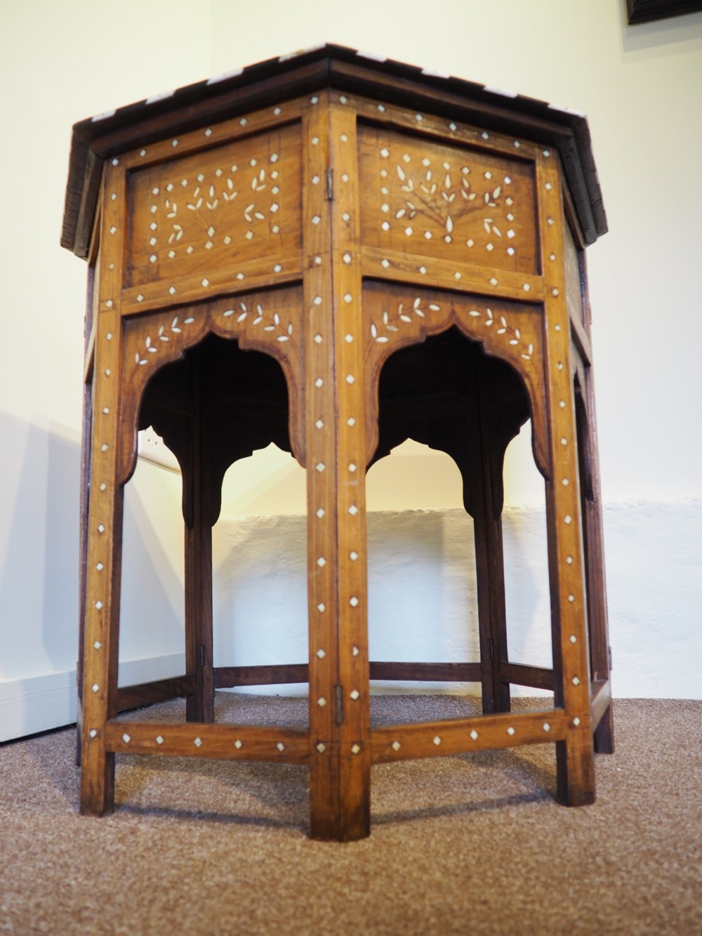 Large North Indian inlaid table from Hoshiarpur View II
