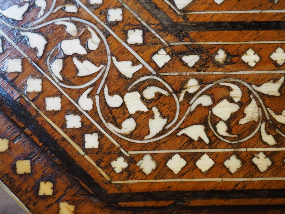 Large North Indian inlaid table from Hoshiarpur View X