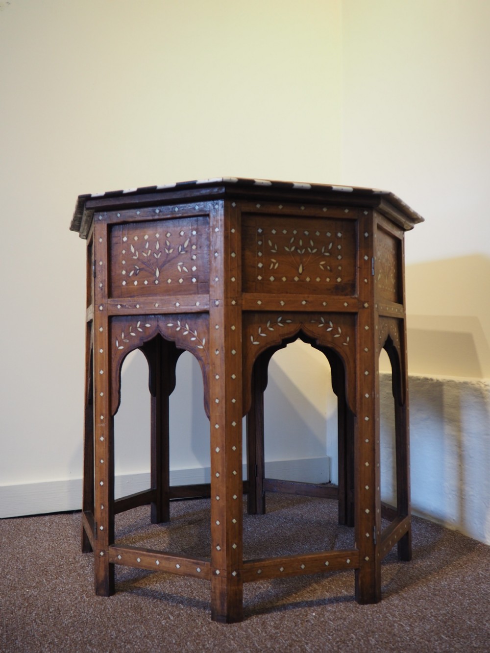 Large North Indian inlaid table from Hoshiarpur View XII