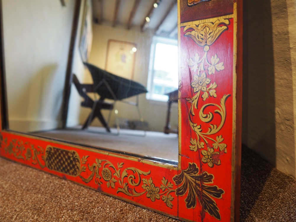 Antique Chinoiserie decorated mirror View IV