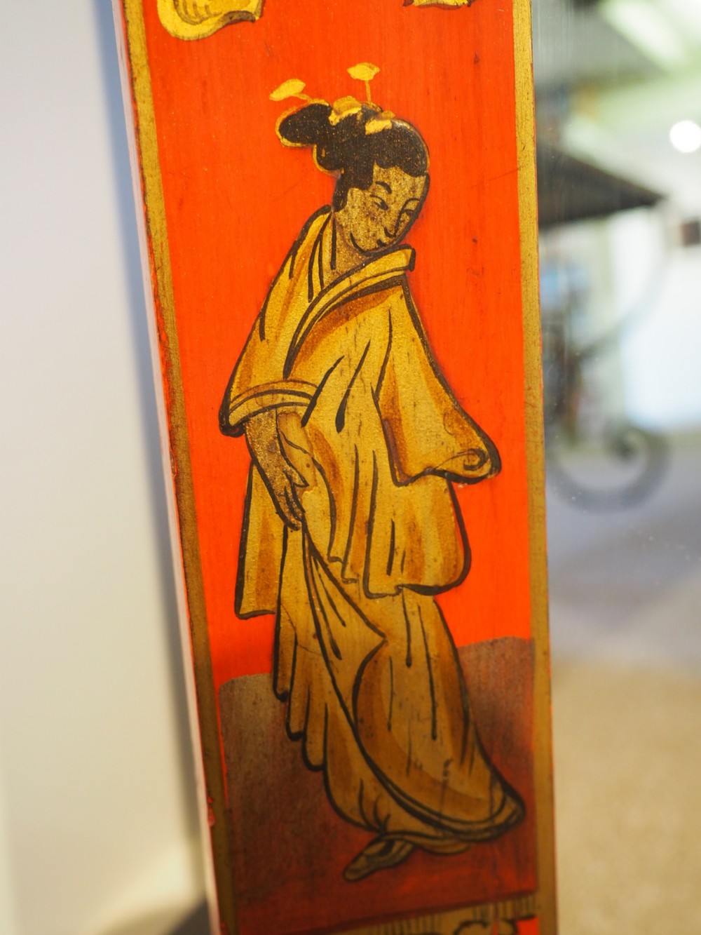 Antique Chinoiserie decorated mirror View V