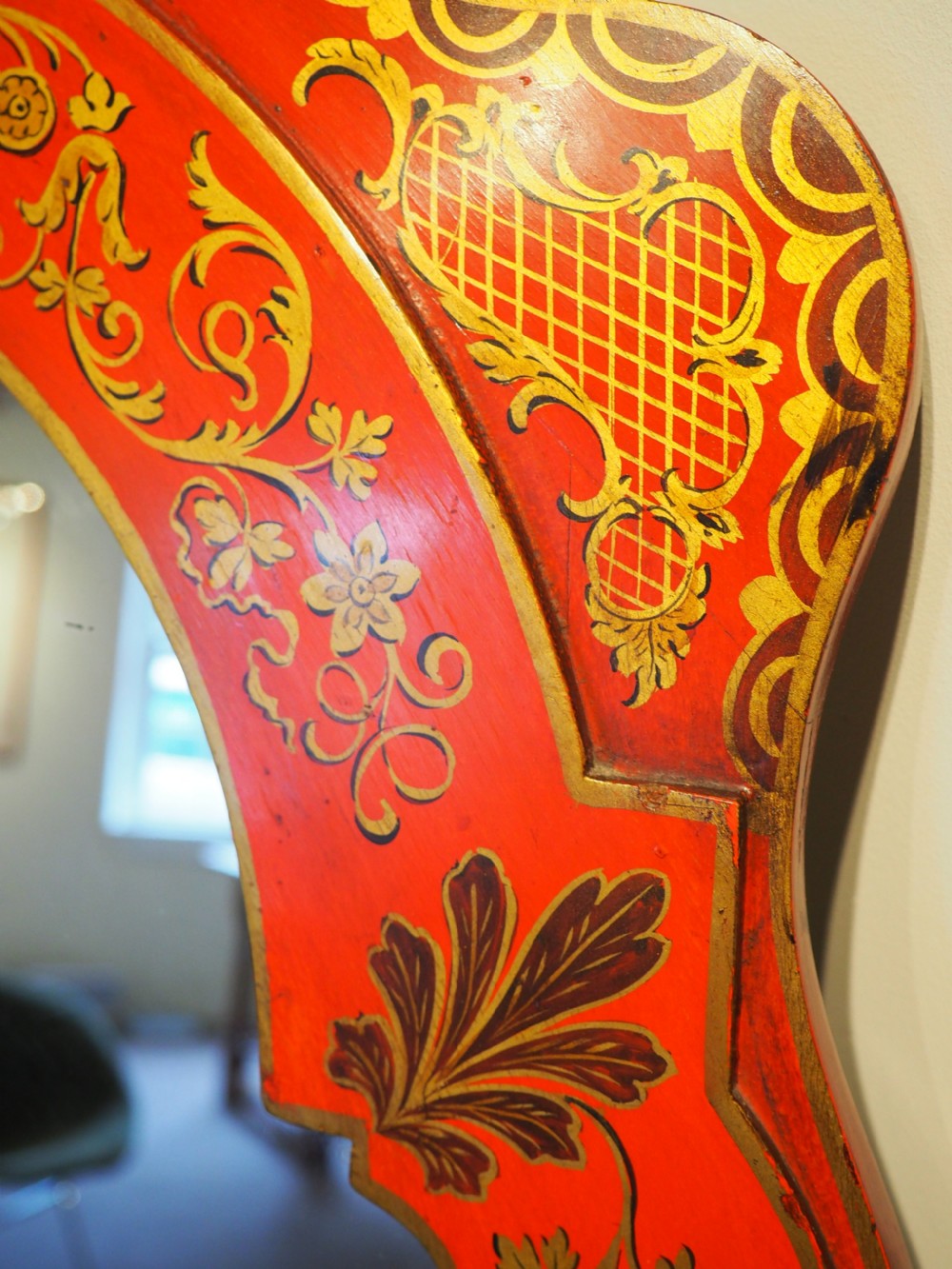 Antique Chinoiserie decorated mirror View VI