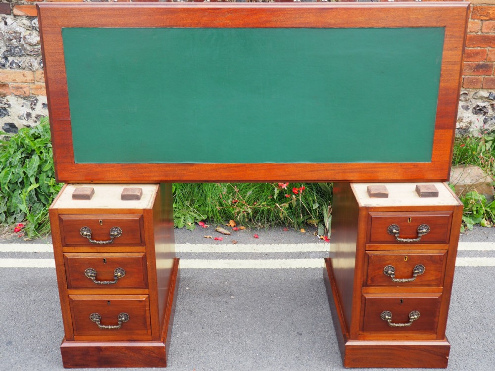 Late Victorian Mahogany pedestal desk View IV