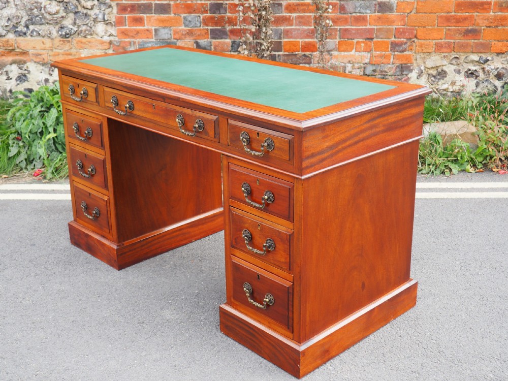 Late Victorian Mahogany pedestal desk View VII