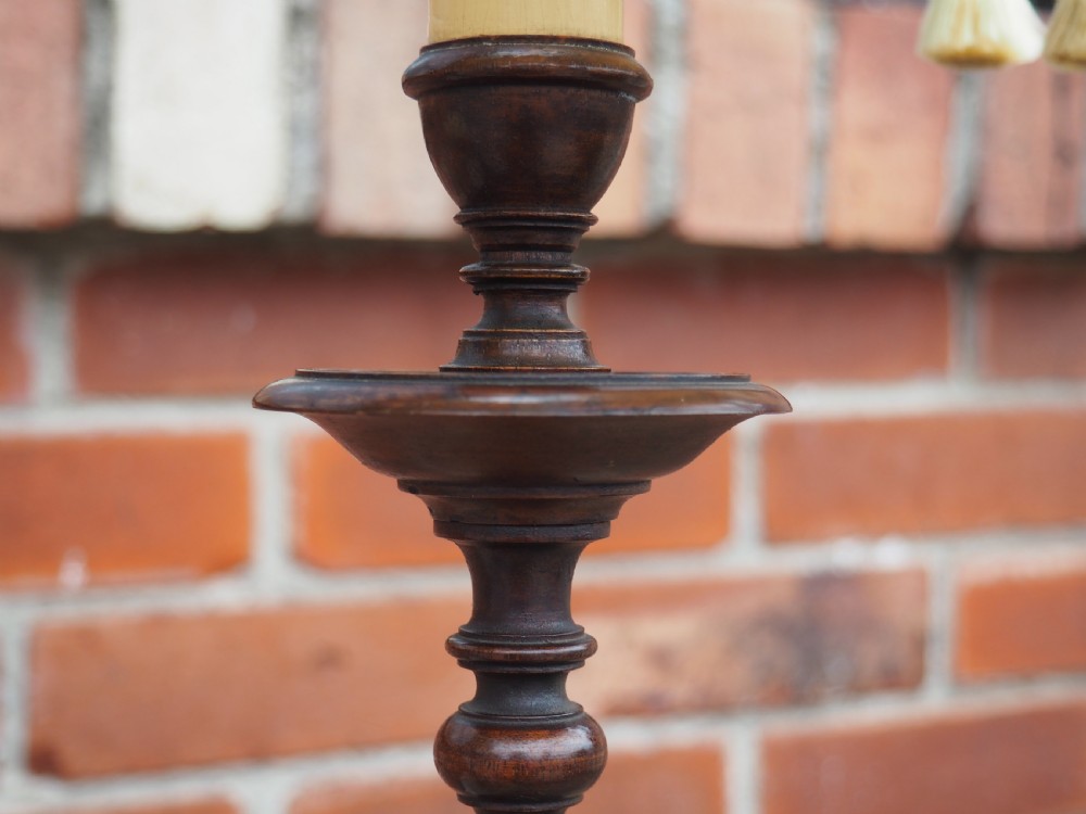 Pair of beautifully turned lamps View III