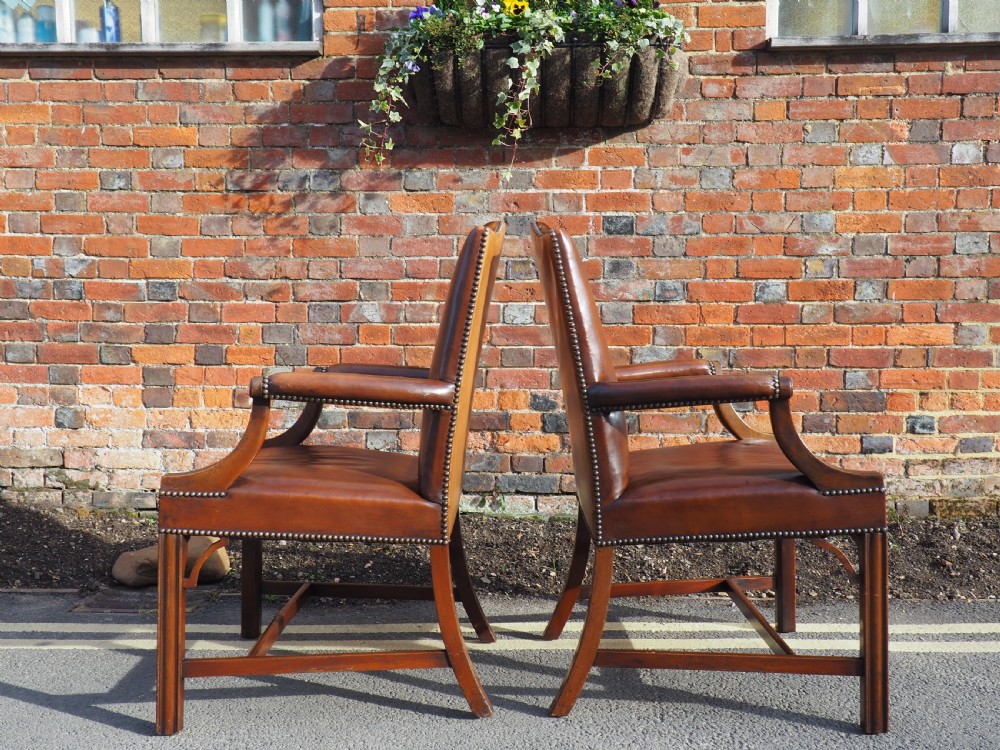 Pair of Leather library armchairs View V