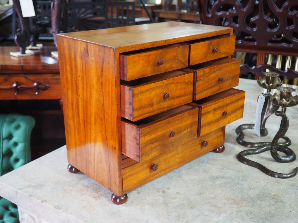 Diminutive Victorian Walnut chest View V