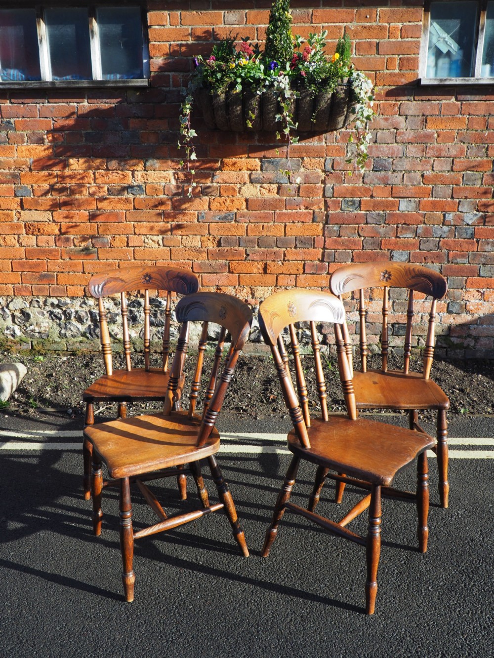 Set of four country kitchen chairs View III