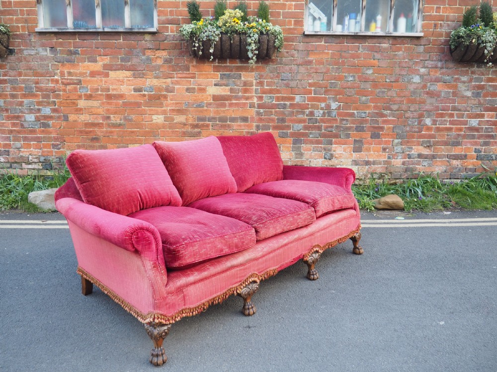 Edwardian Walnut deep seated sofa View III