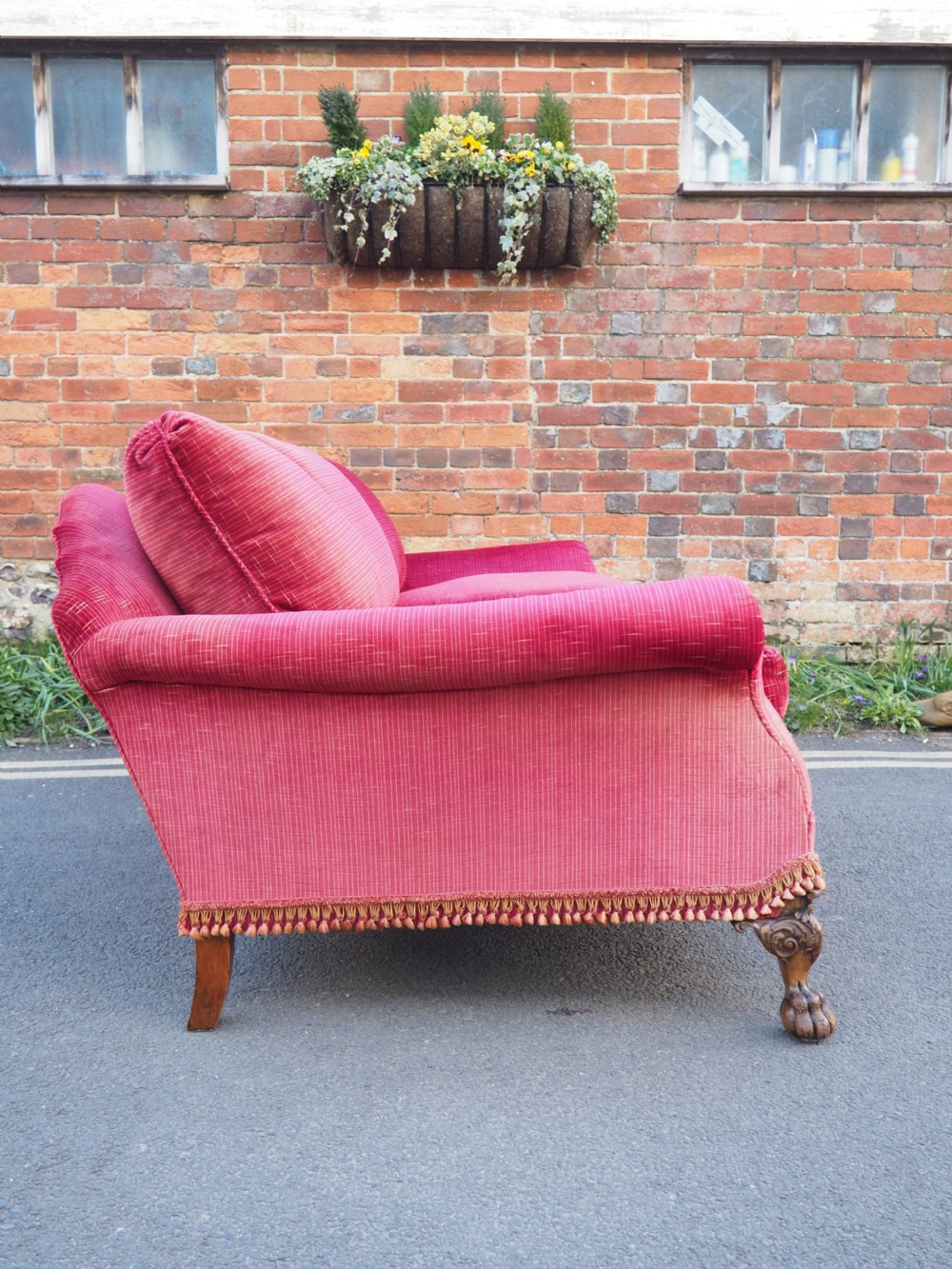 Edwardian Walnut deep seated sofa View IV