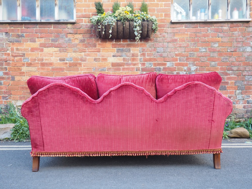 Edwardian Walnut deep seated sofa View VII