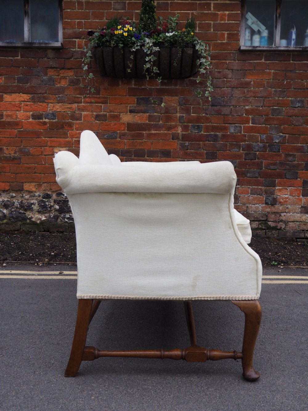 Edwardian Oak framed sofa View III
