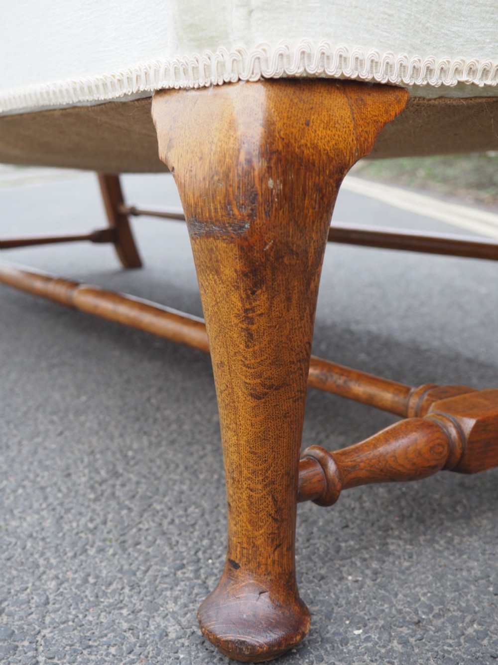 Edwardian Oak framed sofa View IV